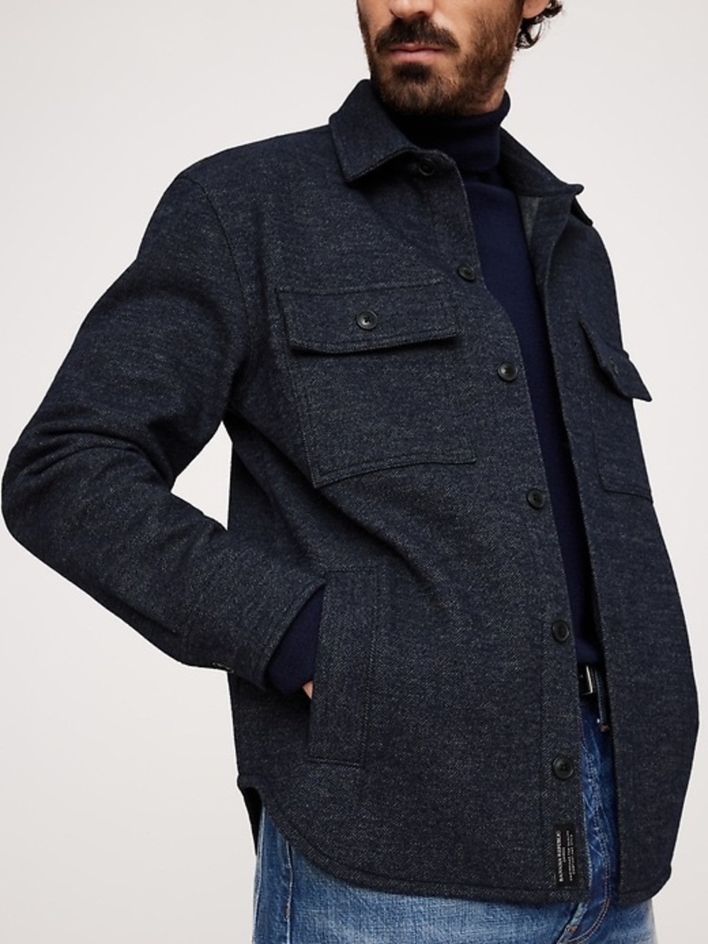 Banana Republic STANDARD-FIT HERRINGBONE JACQUARD SHIRT JACKET